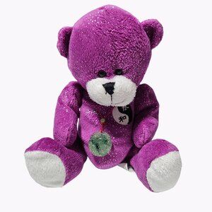 Fiesta Yin Yang Teddy Bear 9 inch Plush Purple Jade Green Pendant Stuffed Animal